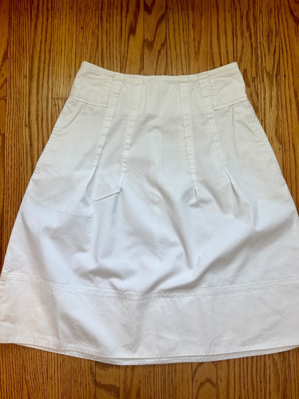 Zara White A-Line Cotton Skirt | Size Small (US 4) | High-Waisted | Pockets